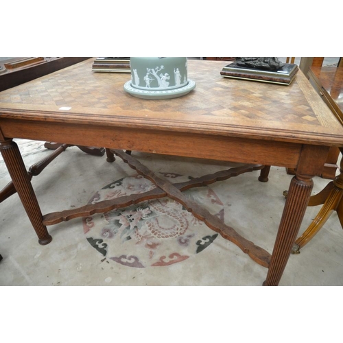 3443 - Victorian Oak Marquetry Centre Table