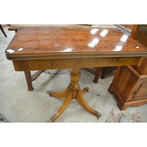 3444 - Yew Pedestal Fold Over Tea Table