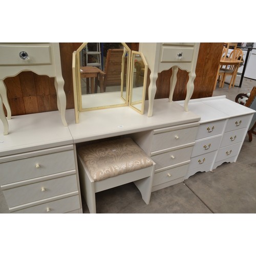 3454 - Dressing Table, Stool & Mirror & 2 Pairs of Bedsides