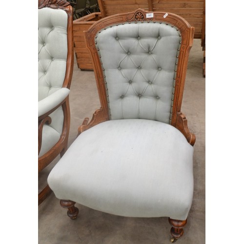 3457 - Victorian Mahogany Parlour Chair