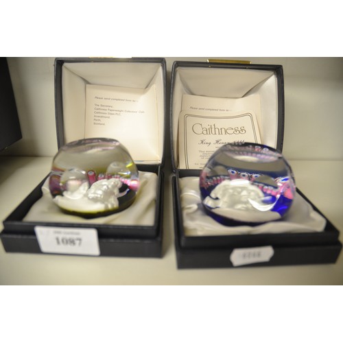 1087 - Two Caithness Ltd Edition Paperweights