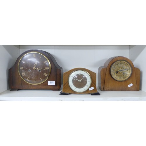 1099 - Three Vintage Mantel Clocks.