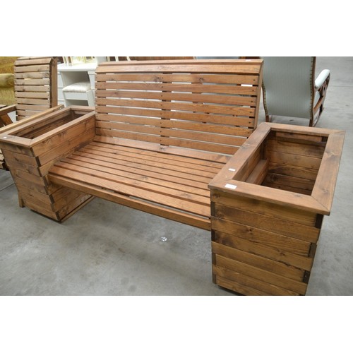 3470 - Treated Pine Bench and Planter Set