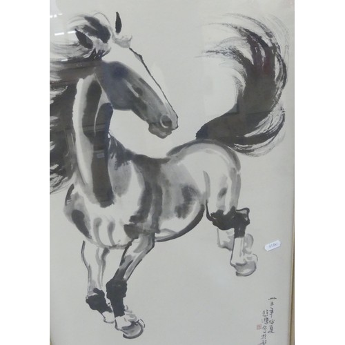 2003 - Chinese Print - Horse Study, approx 40 x 72cm.