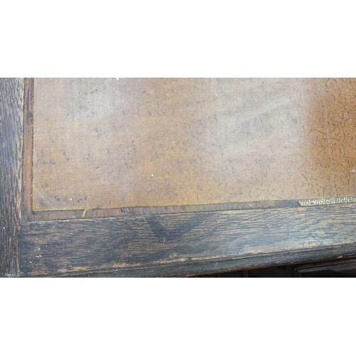 3092 - Edwardian Oak Barley Twist Writing Desk