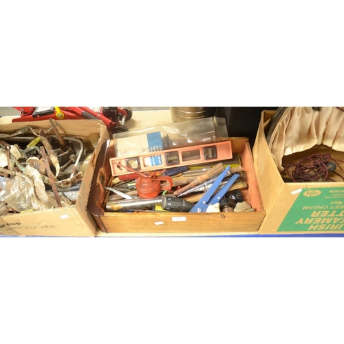 119 - 3 Boxes Of Hanging Light Fitting & Assorted Tools