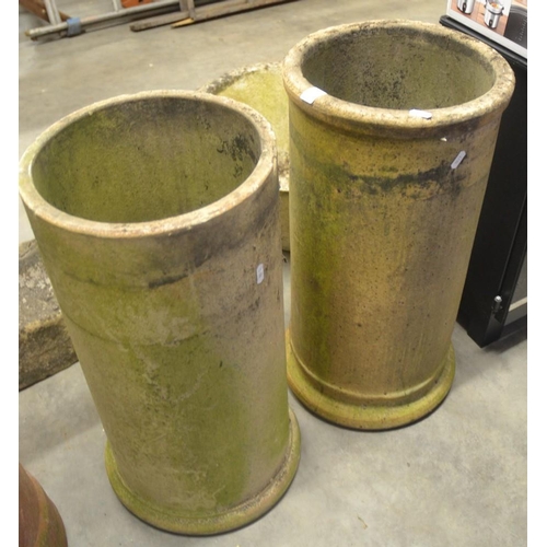 45 - 2 Pottery Chimney Pots