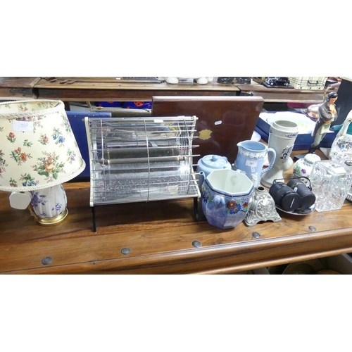 557 - Floral Lamp, Vintage Electrical Heater, Camera Len's etc