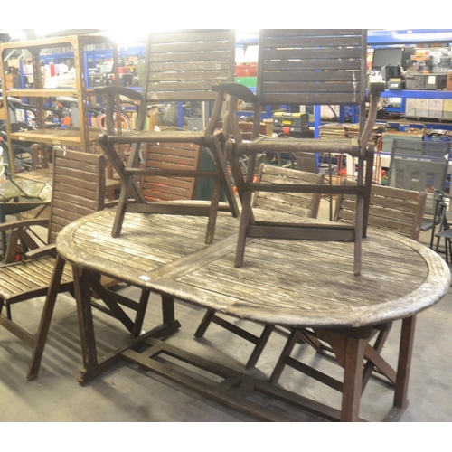 57 - Hardwood Extending Garden Table & 6 Chairs