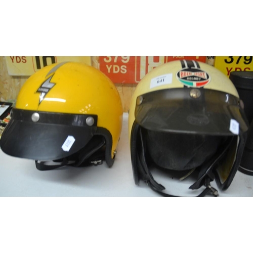 641 - 2 Vintage Racing Helmets