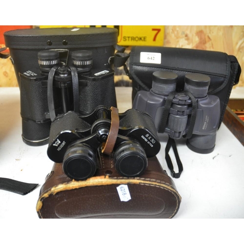 642 - 3 Pairs Of Binoculars In Cases