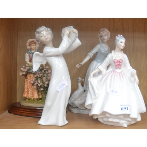 691 - Royal Doulton Figure, Nao Figure & 2 Others