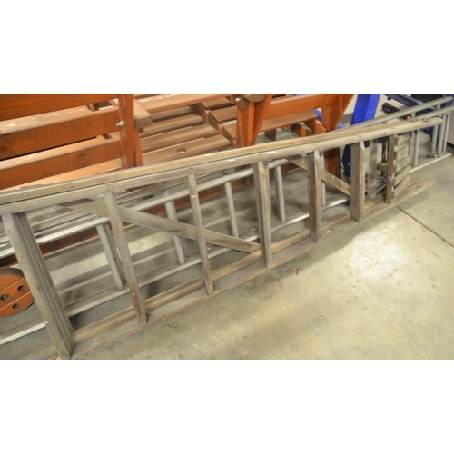 71 - Set Of Metal Extending Ladders & Wooden Steps A/F