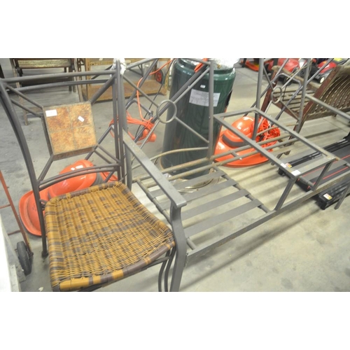 83 - 2 Stacking Garden Chairs & Metal Love Seat A/F