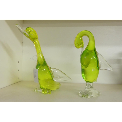 1001 - Pair of Venetian Glass Birds.