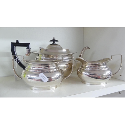 1002 - Edwardian Silverplated Three Piece Tea Service.