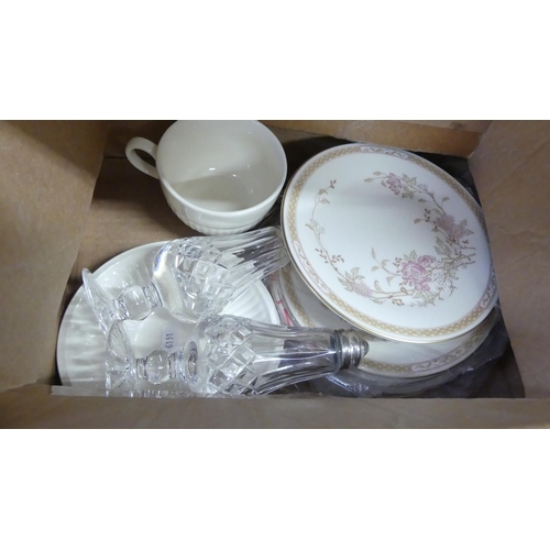 1014 - Box - Assorted Tea Wares & Crystal.