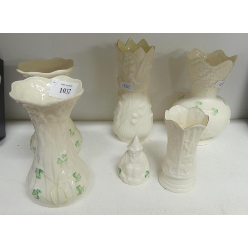 1032 - Six Pieces of Assorted Belleek Porcelain.