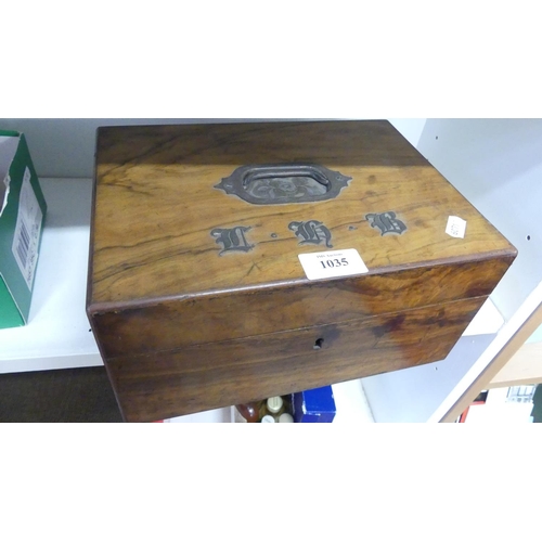 1035 - Victorian Walnut Workbox (interior removed).