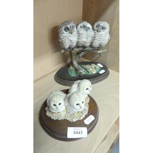 1043 - Two Owl Ornaments - Border Fine Arts & Country Artists.