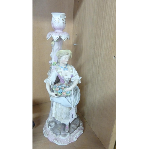 1050 - Meissen Porcelain Figural Candlestick.