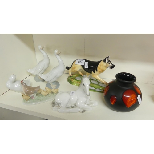 1079 - Assorted Nao & Losmonov Figures & Poole Art Pottery Vase.