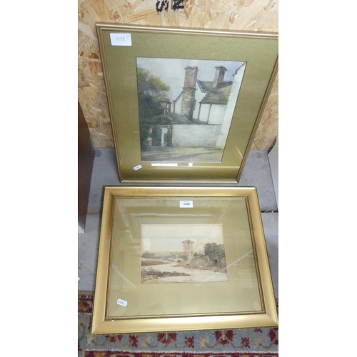 1088 - Two Framed Watercolour Drawings - Buildings.