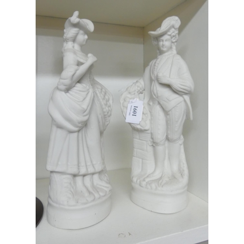 1091 - Pair of Bisque Porcelain Figures.