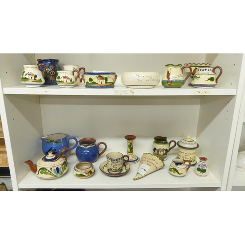 1093 - Two Shelves of Assorted Torquay Ware.