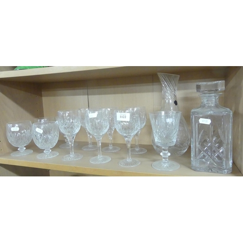 1122 - Assorted Stuart & Other Crystal - Decanters, Wine Glasses etc.