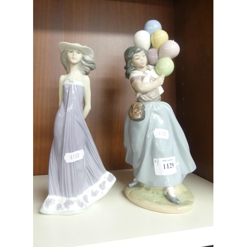 1129 - Two Lladro Porcelain Figurines.