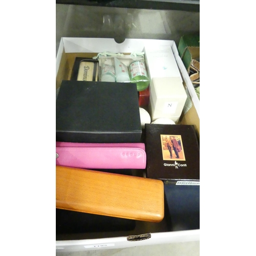 1185 - Box - Perfumes, Leather Purse, Corkscrews etc.