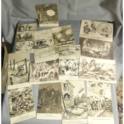 1224 - Box - Various Bruce Bairnsfather WWI Picture Postcards.