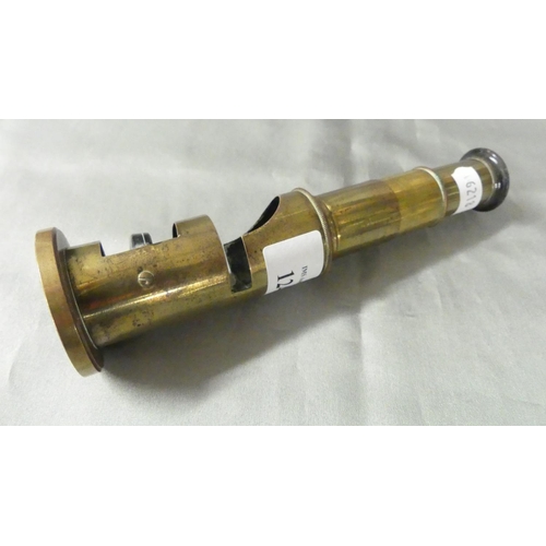 1245 - Antique Brass Pocket Microscope.