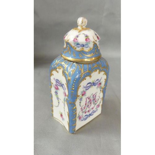 1293 - Antique Continental Porcelain Toilet Bottle & Cover.