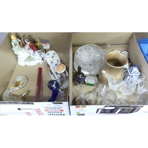 1324 - Two Boxes - Assorted Drinking Glasses, Figures etc.