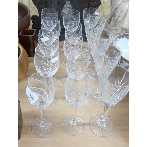 1459 - Two Sets of Crystal Wine Glasses.