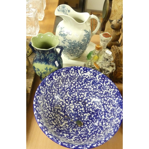 1461 - Blue & White Ewer, Modern Bowl & Jug etc.