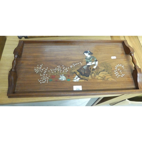 1586 - Indian Inlaid Tea Tray.