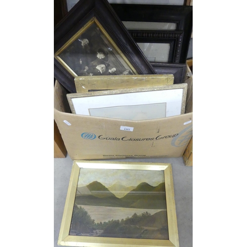 1593 - Box - Assorted Prints & Watercolours.