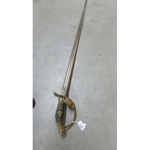 1605 - Victorian Officers Sword with Folding Eagle Decorated Hand Guard.