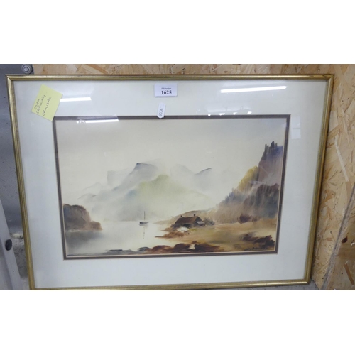 1625 - Framed Watercolour - Highland Scene by John Snelling, approx 42 x 26cm.