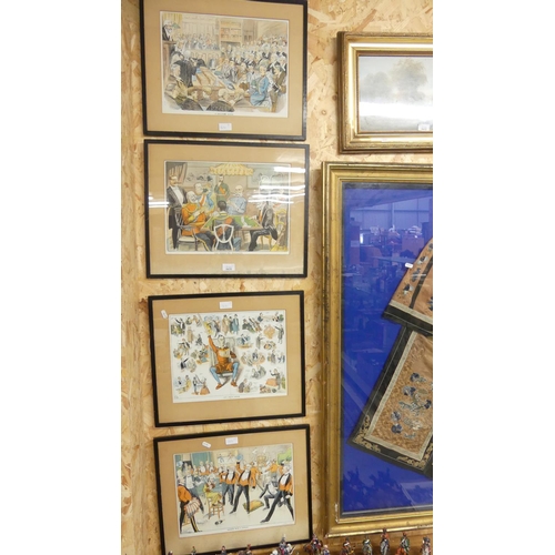 1631 - Four Framed Book Illustrations, approx 35 x 27cm.