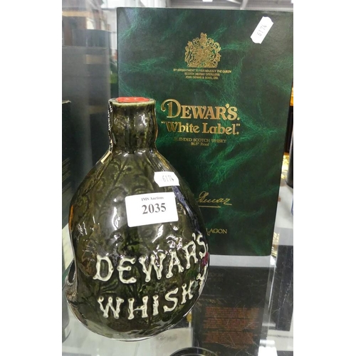 2035 - Decanter of Dewars White Label Scotch Whisky.