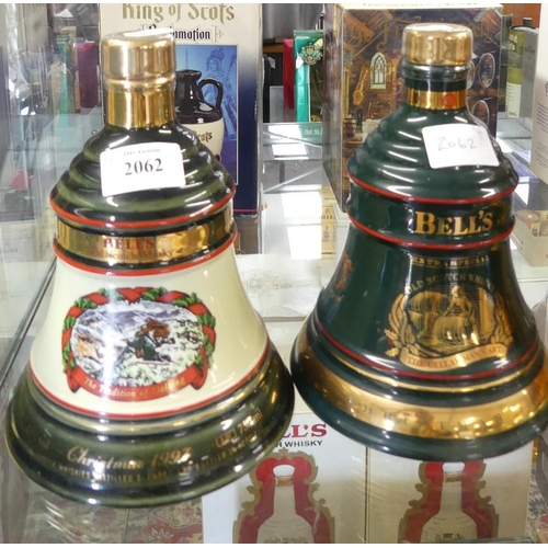 2062 - Two Bells Christmas Decanters.