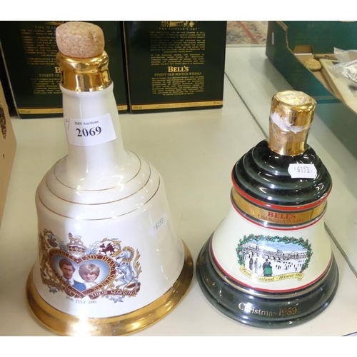 2069 - Two Bells Scotch Whisky Decanters.