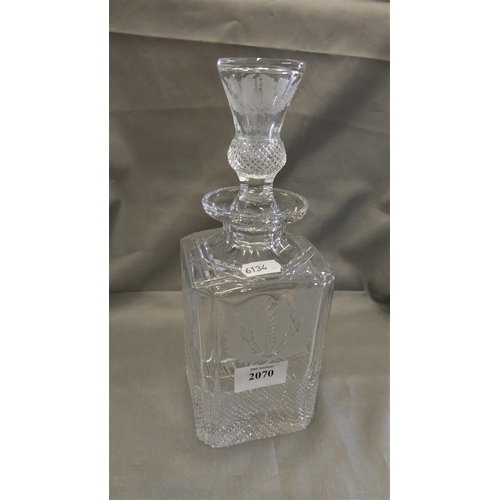 2070 - Thistle Engraved Edinburgh Crystal Decanter & Stopper.