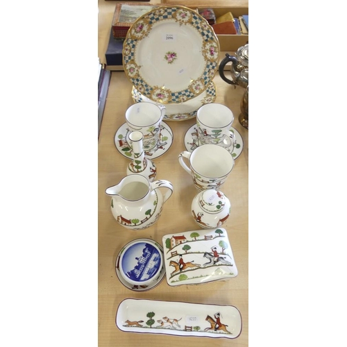 2096 - Assorted Crown Staffordshire Fox Hunting China & Others.