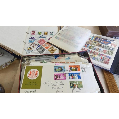 2099 - Two Albums of UK & Foreign Stamps & Box of First Day Covers & Loose Stamps.