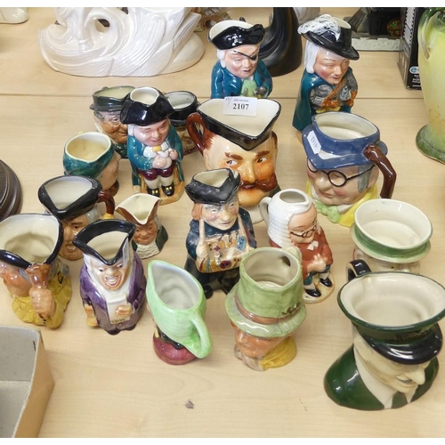 2107 - Collection of Assorted Carlton Ware & Other Character Jugs.